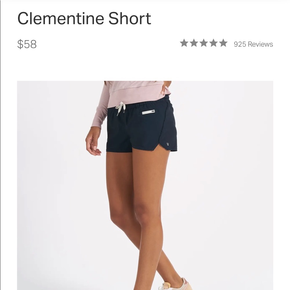 NWT Vuori Clementine shorts in Ink